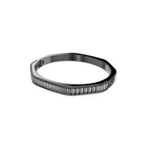 Matrix bangle, Baguette cut, Octagon shape, Gray, Ruthenium plated